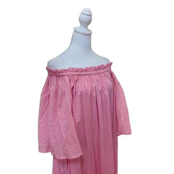 Pearl & Caviar Off Shoulder Cotton Maxi XS Pink NWT - Picture 4 of 8